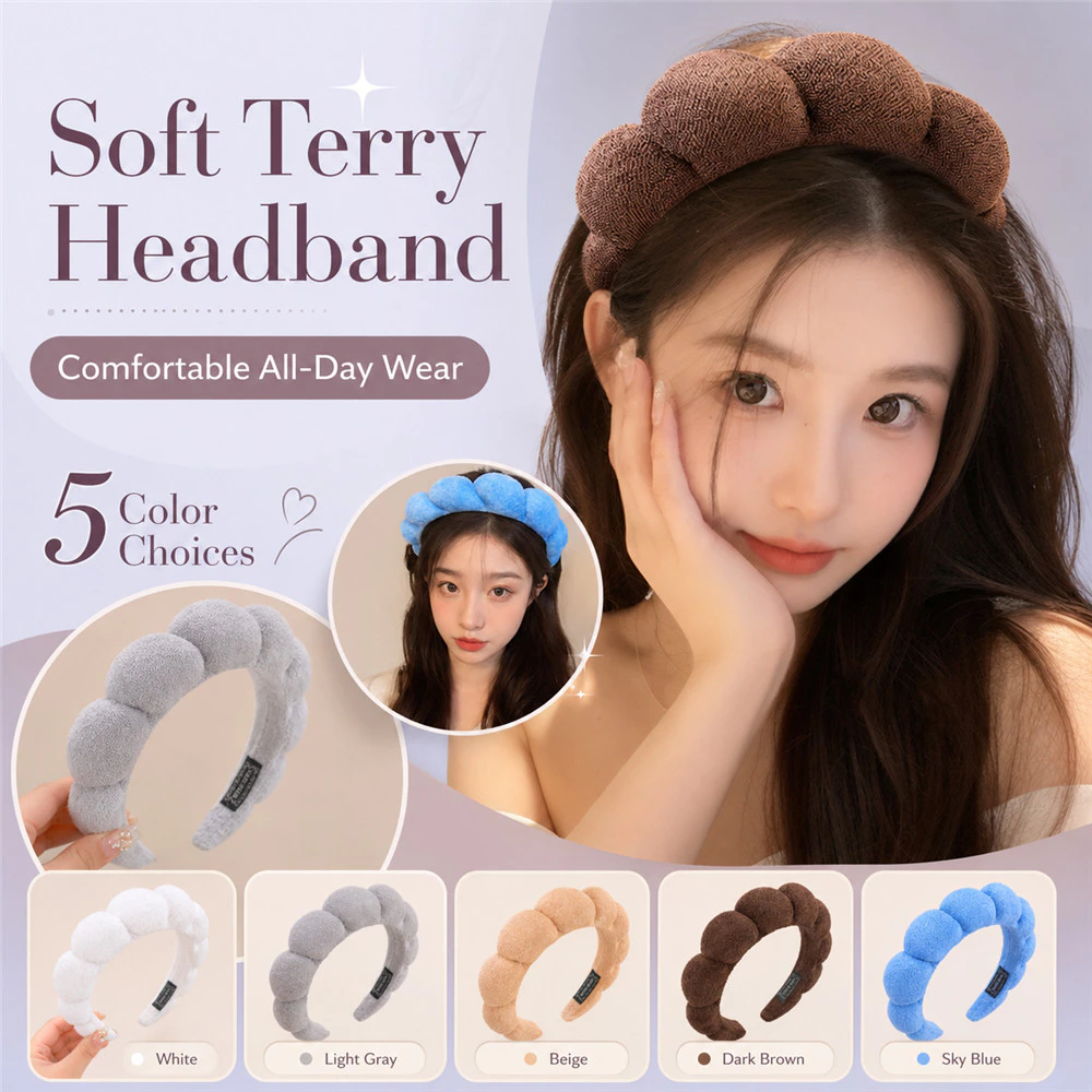 ที่คาดผมเมฆสีฟ้าล้างหน้าใหม่ฟองน้ําสิ่งประดิษฐ์กะโหลกสูงสําหรับผู้หญิง