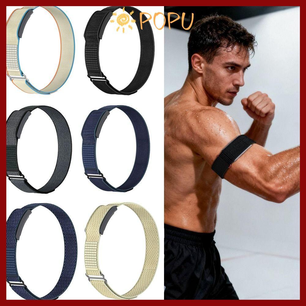 in stockPOPU Sport Band Bicep Band, ไนลอนปรับฟิตเนส Tracker Arm Band, การออกแบบห่วง Breathable สายรั