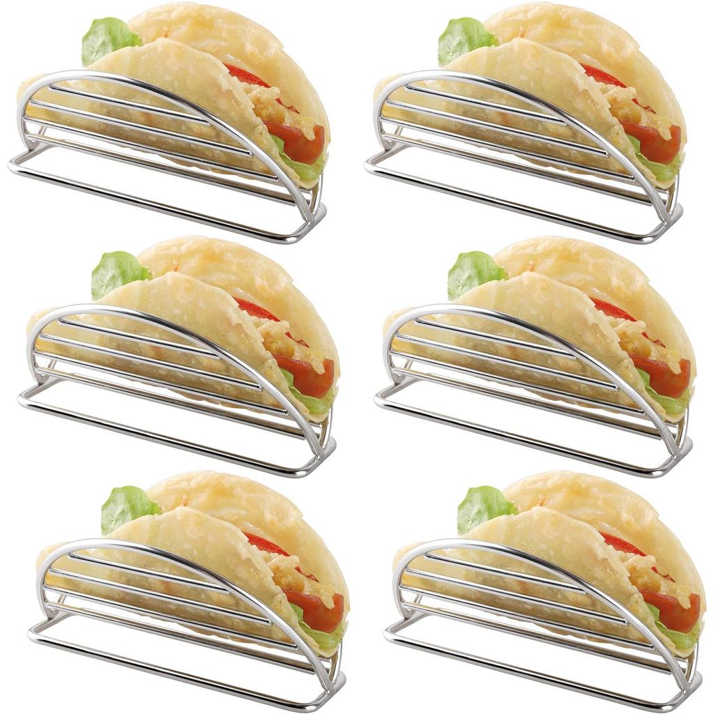 YellRin Taco Holder Stand สแตนเลส Taco Rack ถาด Stand Up Holders ชุดครัวสําหรับ Tortillas, Burritos,