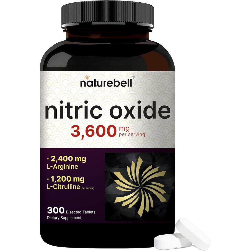 NatureBell Nitric Oxide อาหารเสริมสําหรับผู้ชายและผู้หญิง – สูตร Pre-Workout พร้อม L-Arginine & L-Ci