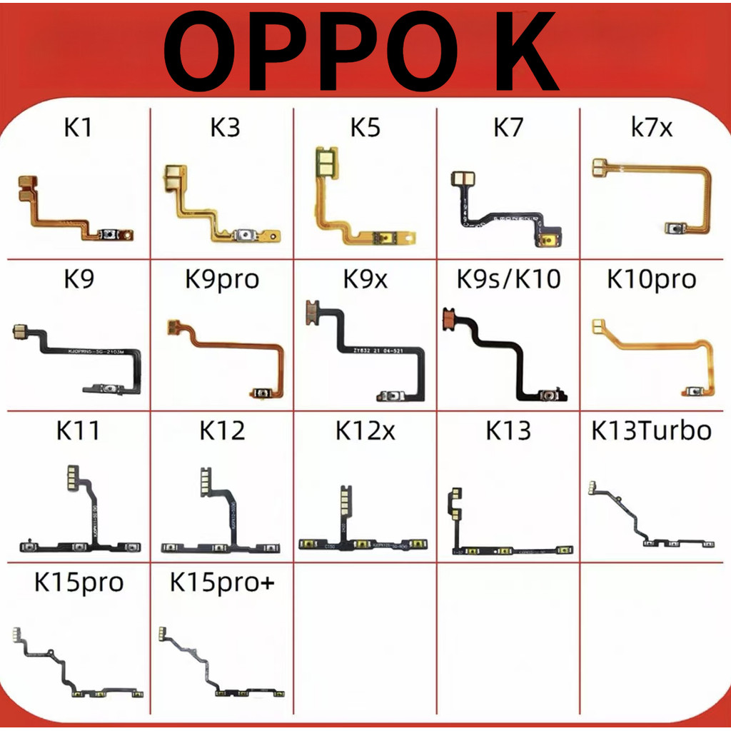ปุ่มปรับระดับเสียง Flex สําหรับ Oppo K1 K3 K3 K7 K9 K10 K11 K12 K13 K15 และชุดอื่นๆ Volume Switch Fl