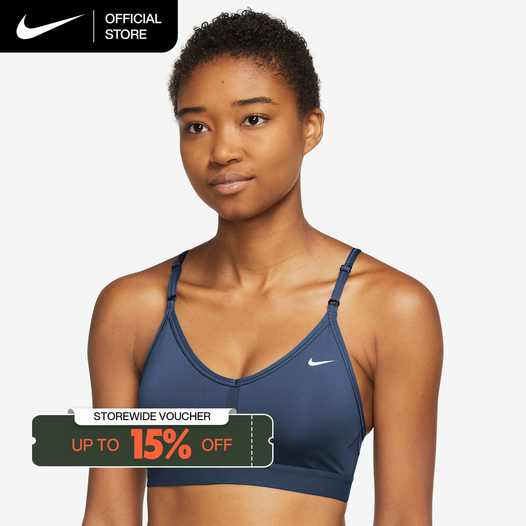 Nike Women's Indy Light-Support Padded V-Neck Sports Bra - Midnight Navy [CZ4457-410]
