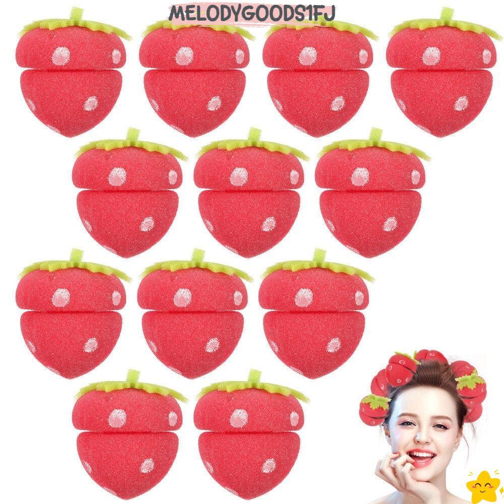 MELODYGOODS1FJ 6PCS ฟองน้ําลูกกลิ้ง Curlers, ผมยาว DIY ผม Curler ลูก, ผมนุ่มเครื่องมือจัดแต่งทรงผมหัวดัดผม Bouncy Curling ผมสตรอเบอร์รี่ Curler ผู้หญิง