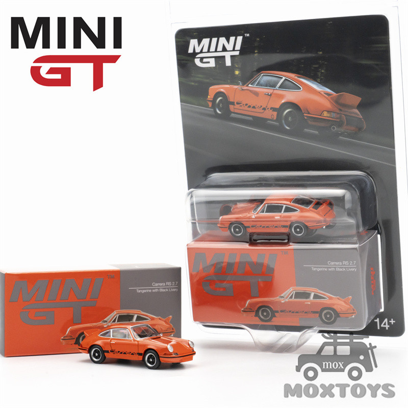 MINI GT 1:64911 Carrera RS 2.7 Tangerine with Black Livery orange China Blister packaging รถเหล็กโมเดล