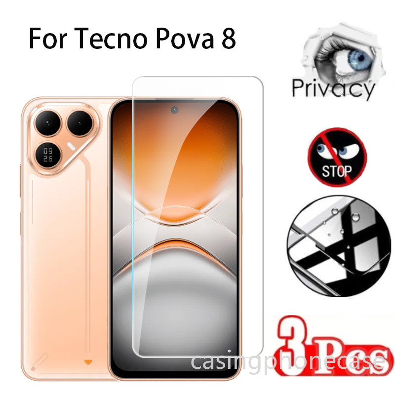 ป้องกันหน้าจอกล้องสําหรับ Tecno Pova 8 7 Pova8 Pova7 Pro Ultra 4G 5G 2026 คลุมทั้งหมดใสกระจกนิรภัยปกป้องฟิล์มด้านหน้า Ultra Slim Anti Scratch