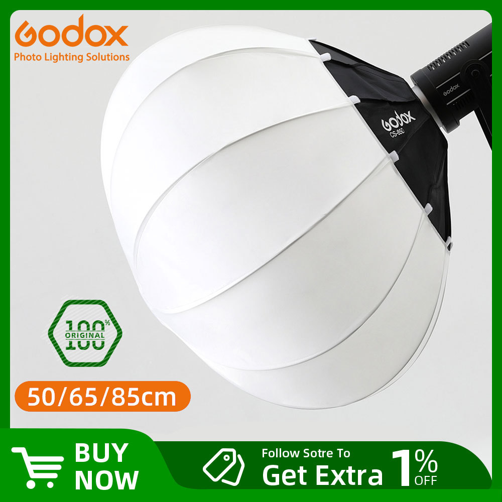 Godox CS-50D 50 ซม.CS-65D 65 ซม.CS-85D 85 ซม.โคมไฟ Quick-install แบบพกพาทรงกลม Softbox Light สําหรับ