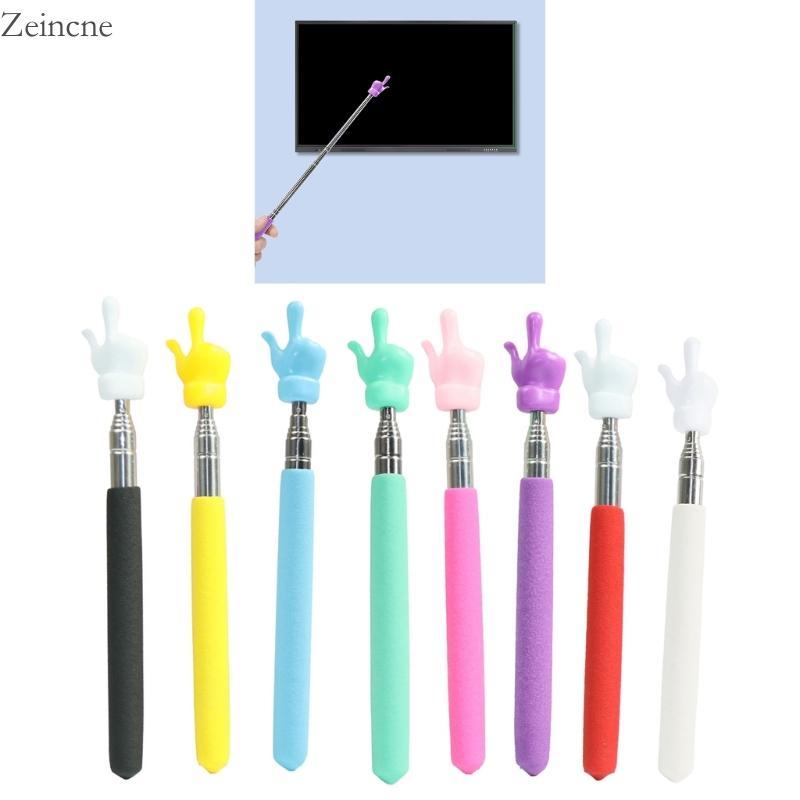 Zein Telescopic Teacher Pointer Stick พร้อมนิ้วมือแบบพับเก็บได้ Handy Pointer Stick สําหรับห้องเรียน