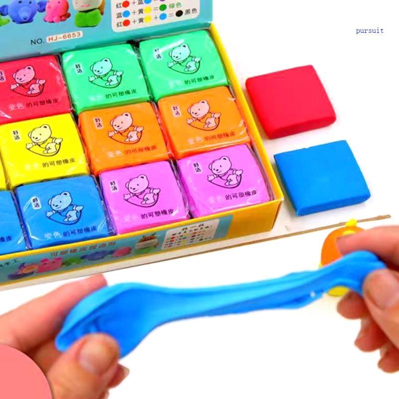 SUIT* 2x Moldable Erasers Art Erasers Soft Knead Erasers Drawing for Student
