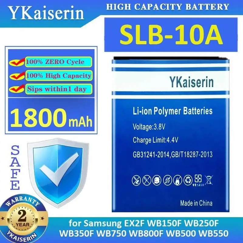 แบตเตอรี่กล้อง Slb-10A 1800Mah สําหรับ Samsung EX2F WB150F WB250F WB350F WB750 WB800F WB500 WB550