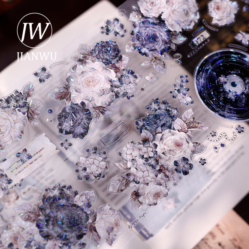 JIANWU 60 มม.* 5 เมตร Vintage ดอกไม้บันทึกภูมิทัศน์วัสดุ Collage Scrapbooking PET เทป Creative DIY Journal เครื่องเขียน
