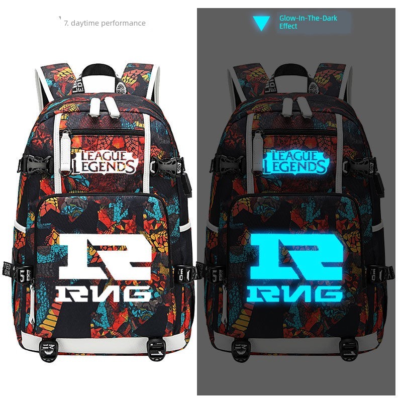 เป้เดินทาง กระเป๋าเท่ๆ Hero Schoolbag Luminous RNG EDG IG FPX E-sports Clan League Lol กระเป๋าเป้นัก