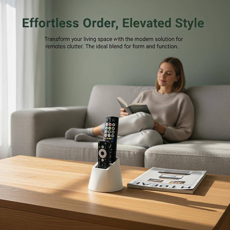 ABPY TV Remote Holder พร้อม Dualpartments สําหรับ Streamlined และ Neat Desktop Storage ABPY