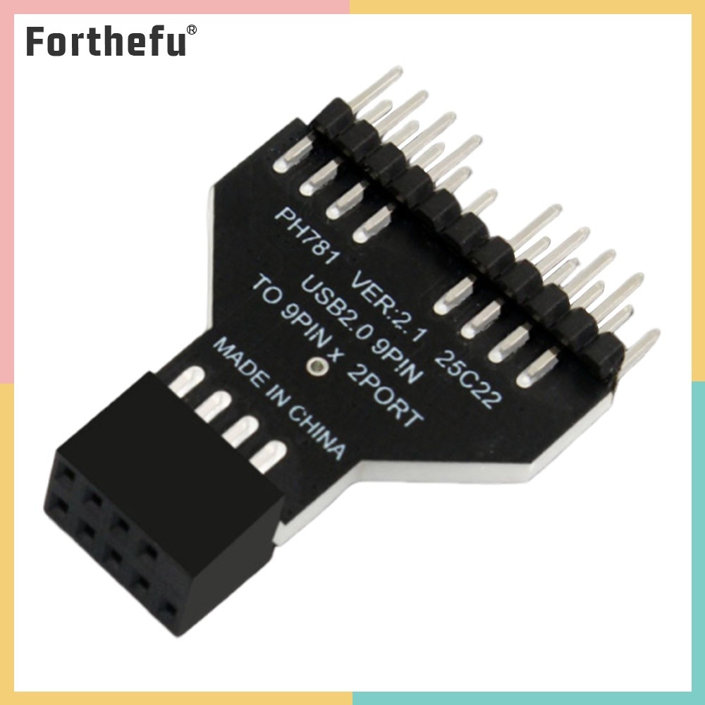 ★ ฟอร์ธีฟู ★  เมนบอร์ด USB2.0 9Pin สายเคเบิลอะแดปเตอร์ USB2.0 9 Pin To USB3.0 19Pin USB HUB 9-Pin US