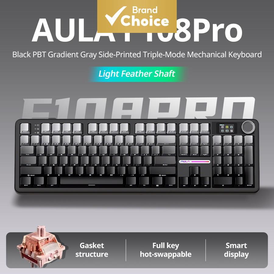 คีย์บอร์ด Aula F108 Pro แบบ 108 ปุ่ม สามโหมด สวิตช์ Wind Spirit ถอดสวิตช์ได้ ไฟ RGB เหมาะทั้งเล่นเกม