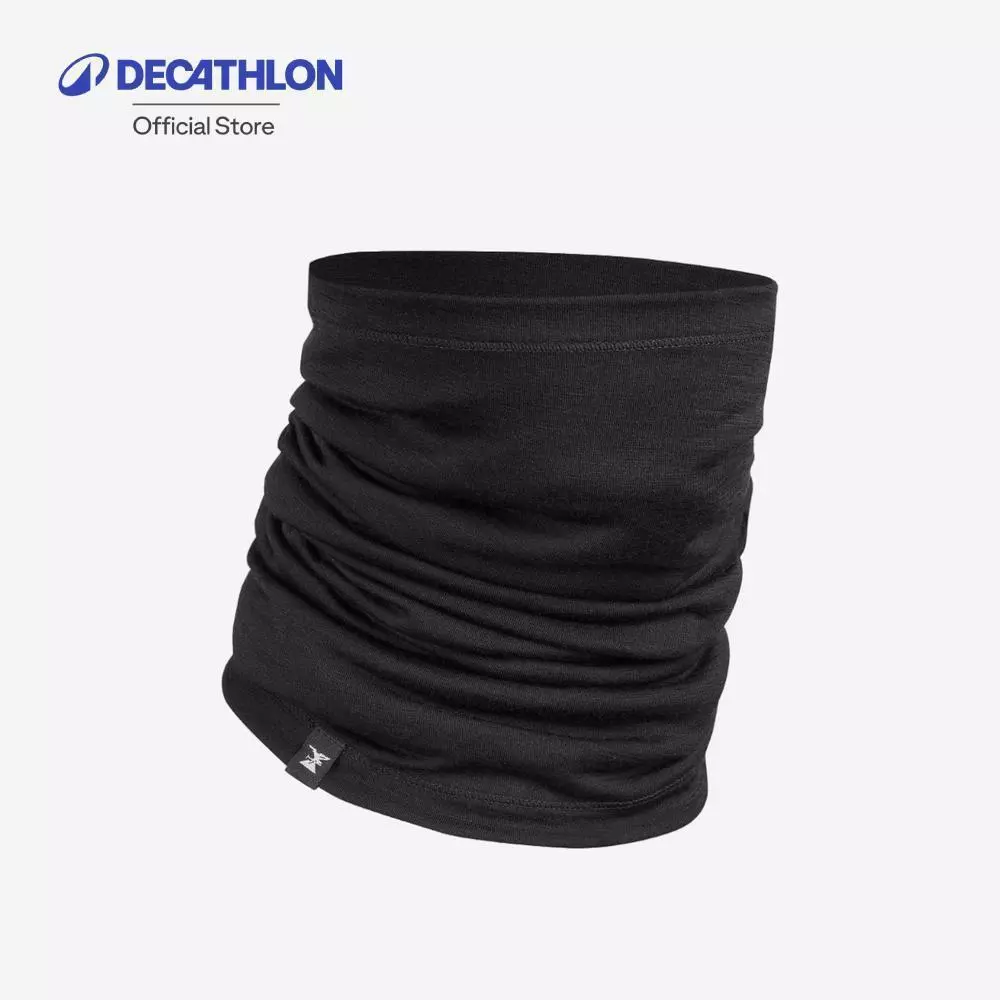 Decathlon Merino Wool Trekking Neck Warmer, Mt500 ที่อุ่นคอผ้าขนแกะเมอริโนสำหรับใส่เดินป่าเทรคกิ้ง รุ่น Mt500 - Black