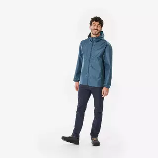 Decathlon Men’S Windproof And Water-Repellent Hiking Jacket เสื้อแจ็คเก็ตมีซิปสำหรับผู้ชาย รุ่น Raincut - Blue