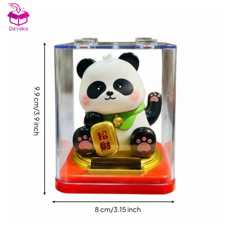 [chiwanji2mf] Solar Panda ตุ๊กตา Fortune Cat สัตว์โต๊ะเครื่องประดับพลังงานแสงอาทิตย์ตกแต่งสําหรับ Of