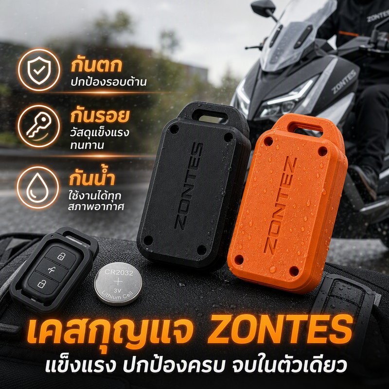 เคสรีโมทกุญแจ Zontes 368 350 703 150 3D Printing กันรอย กันกระแทก กันน้ำ พร้อมสายคล้อง