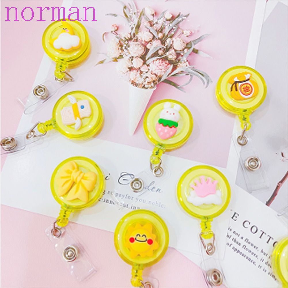 NORMAN ID Card Clips Student Name Tag ABS School Card Holder Cute Name Card Holder