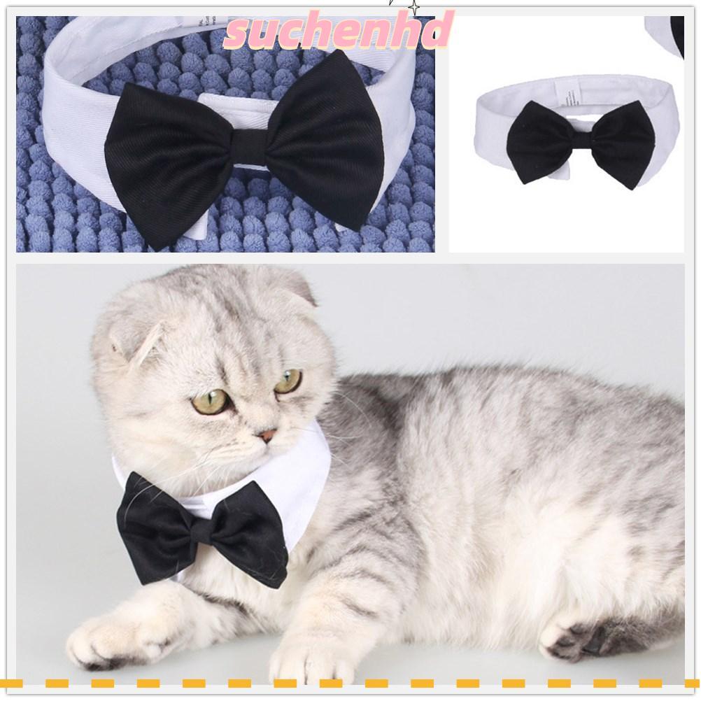 SUCHENHD Cat Tuxedo Collar Birthday Party Puppy Cat ลูกแมวสัตว์เลี้ยงอย่างเป็นทางการ Tuxedo