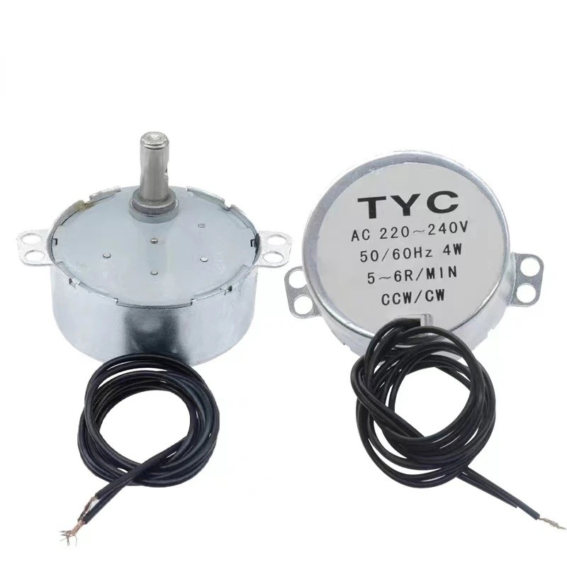 TYC-50 AC 220V-240V 12V 5-6rpm Stable Synchronous มอเตอร์ 50/60Hz แรงบิด 4KGF.CM 4W CW/CCW ไมโครเวฟ 