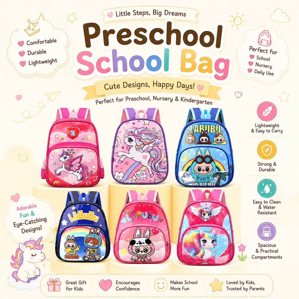 ShopWithJoyBeg Sekolah Tadika Kanakchool Kids School Bag Backpack Nursery โรงเรียนอนุบาล