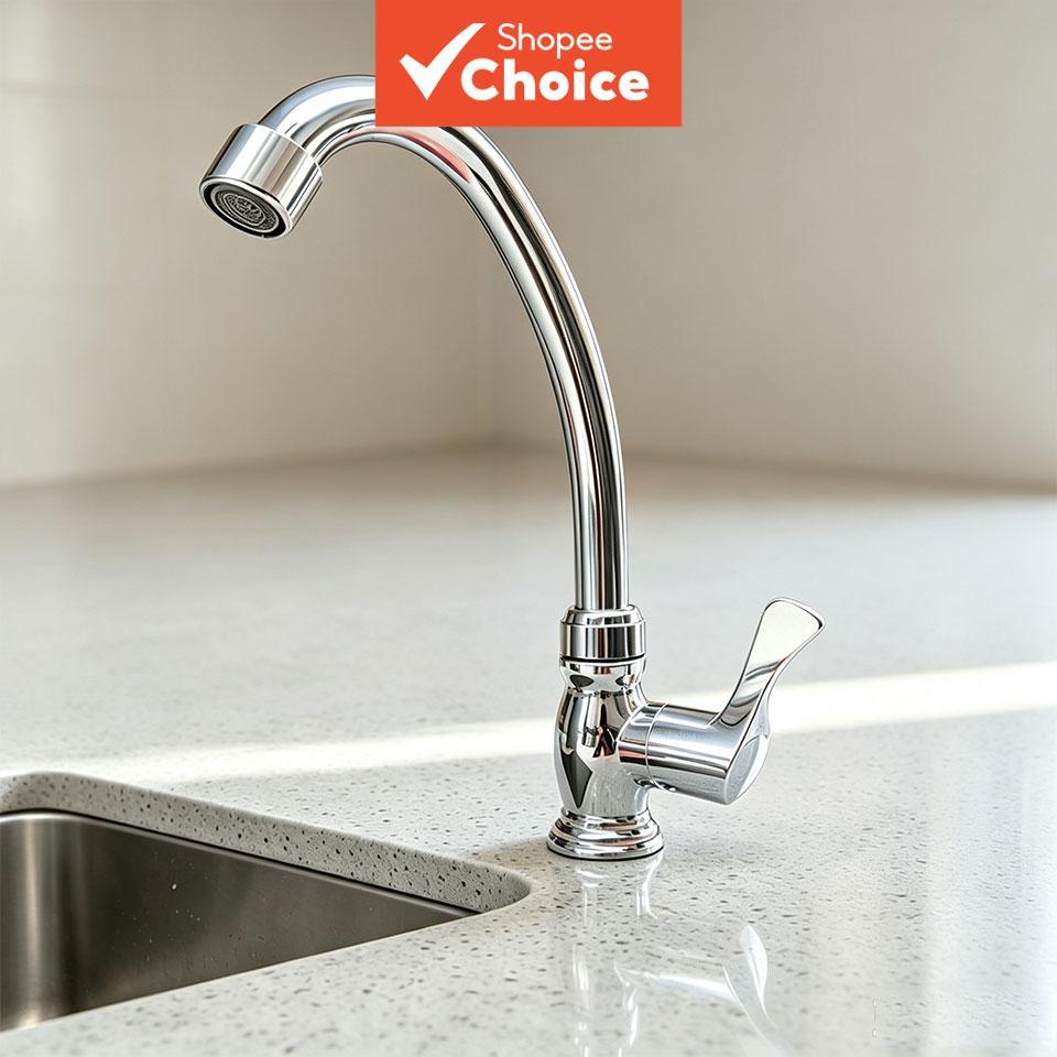 One Piece COTTO CT130C10HM Single Lever ก๊อกน้ําอ่างล้างจานห้องน้ํา Chrome Plated ทองเหลือง