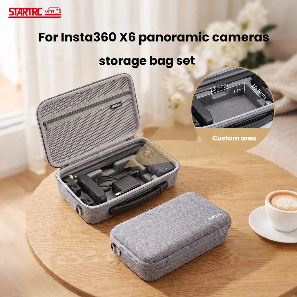 เหมาะสําหรับ อินสตาแกรม360 x6 ถุงเก็บอุปกรณ์เสริมเต็มรูปแบบ, อินสตาแกรม360 x6 แบบพกพาเปลือกแข็งบีบอัดและวางทนกระเป๋าเดินทางเก็
