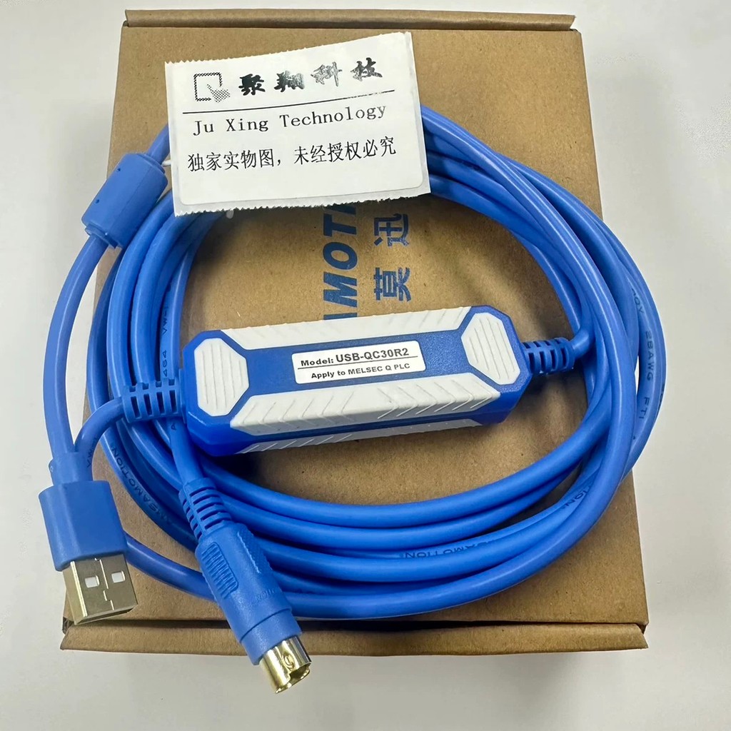 จัดส่งฟรี Q Series สายการเขียนโปรแกรม Mitsubishi PLC สายการเขียนโปรแกรมดาวน์โหลดข้อมูล USB-QC30R2 (6