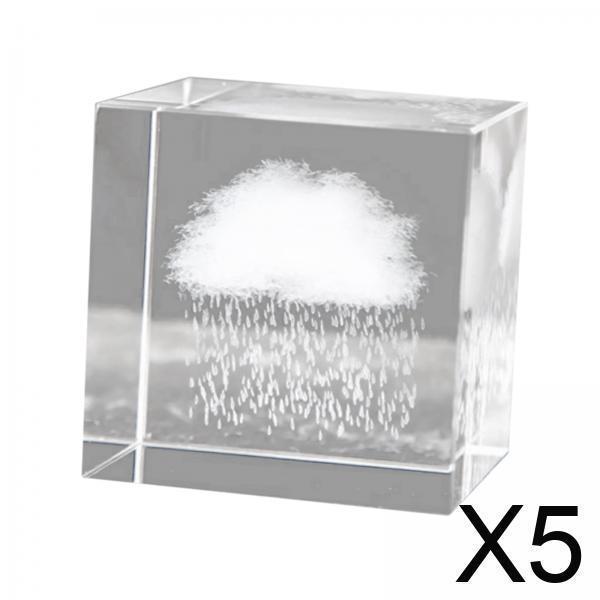 [Viocee] 2x3D Crystal Cube Crafts Weather Sign Cube สําหรับวันวาเลนไทน์ตกแต่งฝน