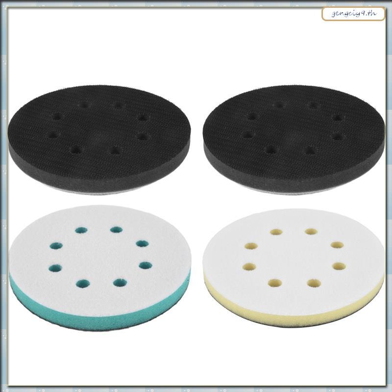 [ZBM] แผ่นขัดโฟม 4 แพ็คสําหรับ Orbital Sander, 5 นิ้ว 8 หลุม Orbital Sander Surfprep แผ่นโฟม
