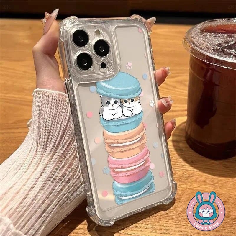 การ์ตูน Macaron Catเคสโทรศัพท์สําหรับRealme GT Neo 7X 7 6 5 SE 3T 3 2 2T GT8 GT7 GT6 GT5 GT3 GT2 Pro