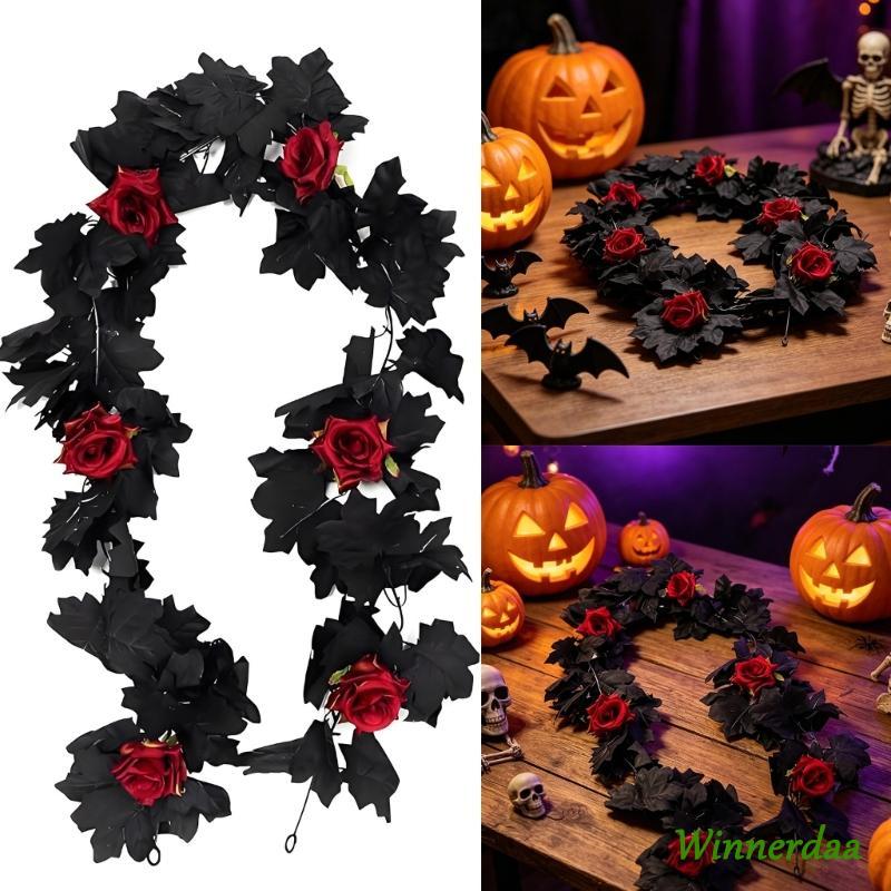 WIN Halloween Entryway 65 98 นิ้ว Rose Chain พร้อมเมเปิ้ลสีดํา