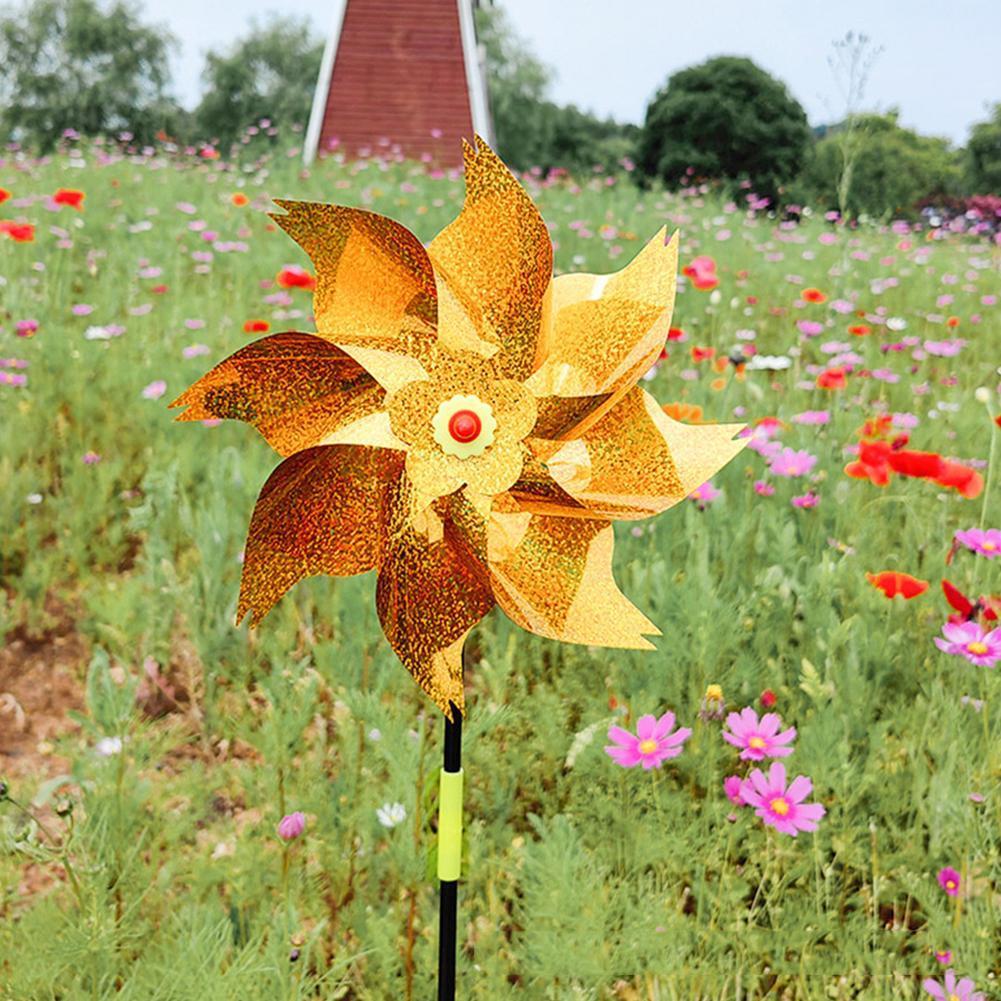 แปดเหลี่ยมสะท้อนแสง Spinner Windmill สําหรับตกแต่งสวน Orchard Patio Deterrent แปดเหลี่ยมนก C2t9