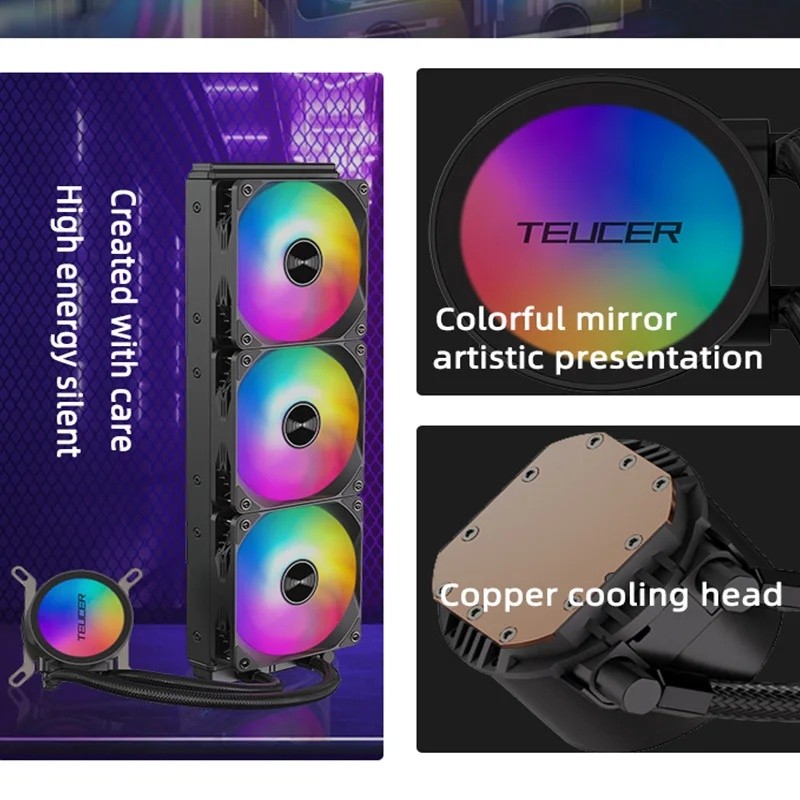 TEUCER AF-S360 All-in-One หม้อน้ําระบายความร้อน RGB 360 มม.พัดลม LGA2011 Water Cooling Heatsink สําห