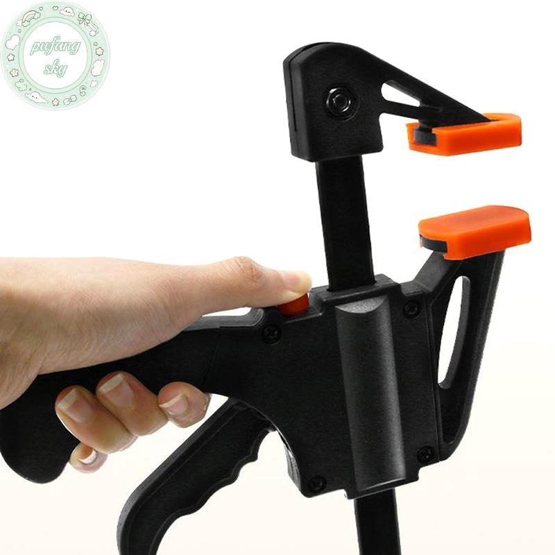 PUSKY เครื่องมือ DIY ปรับมืองานไม้ Spreader 4 นิ้วชุดคลิป Qui Ratchet Release F Clamp ความเร็วบีบทํางาน Bar Clamp TH