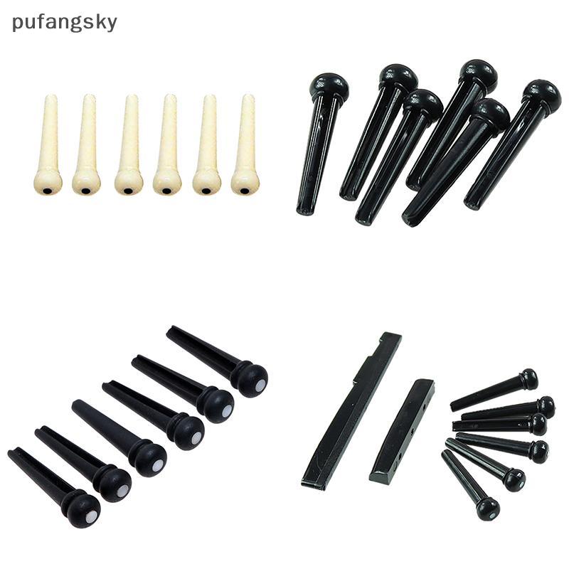 Pufangsky ชุด 6 ชิ้น Bla Ebony Bridge Pins พร้อมจุดเชลล์สําหรับกีตาร์อะคูสติกคุณภาพ
6 ชิ้น Ebony Bri