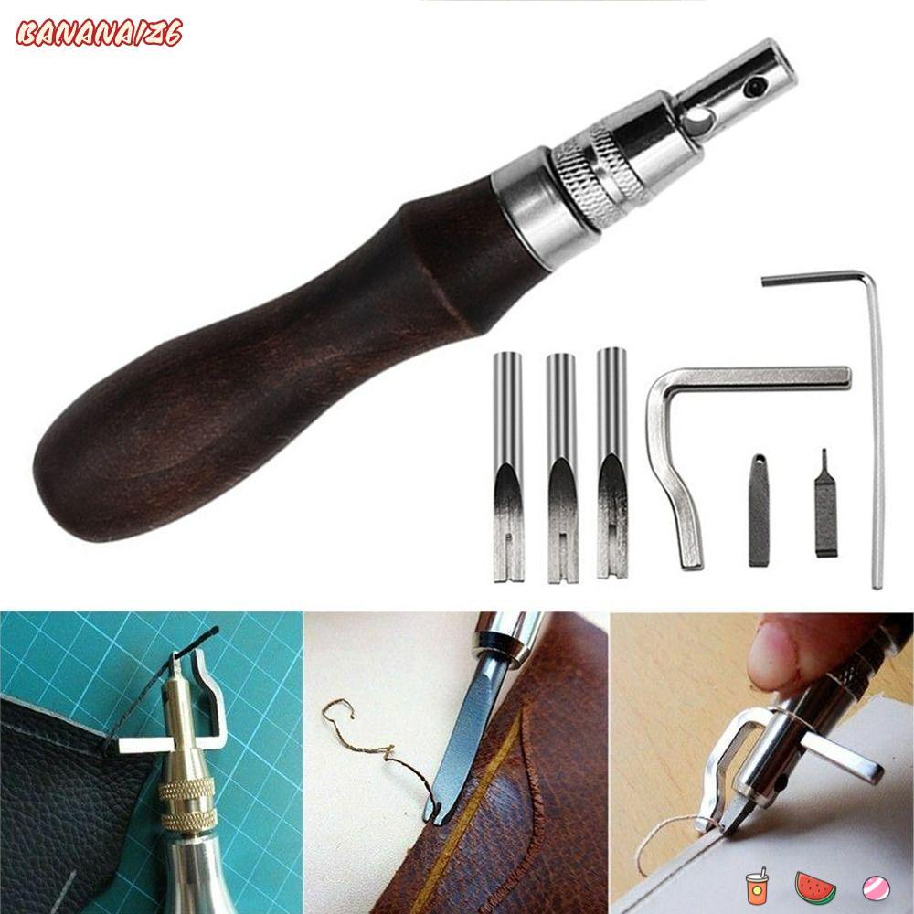BANANA1Z6 Edge Beveller Groover, Trenching Edge Pressing Leather Edge Trimmer, คุณภาพสูง 7 In 1 Edge