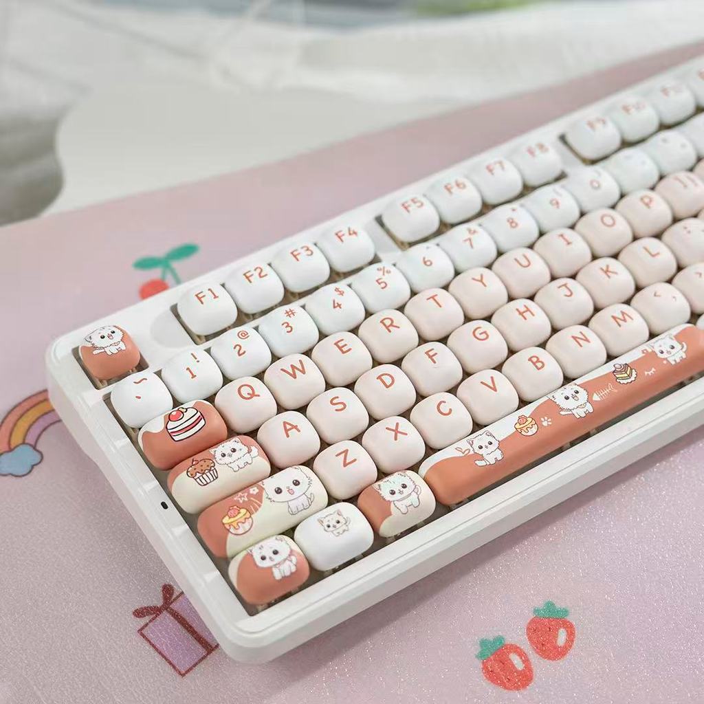 ของหวาน Meow Keycap MOG รอบความสูงเพลาแม่เหล็ก MAC ระเหิด VGN Tarantula 98 99 104 108 ปุ่ม