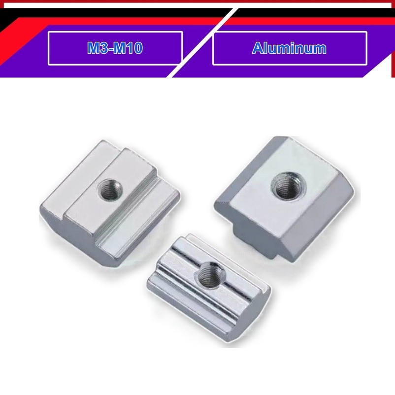 T-Slot Nuts M3-M10 Nickel/Carbon/Galvanized สําหรับอุตสาหกรรมกรอบอลูมิเนียม二批โซ่