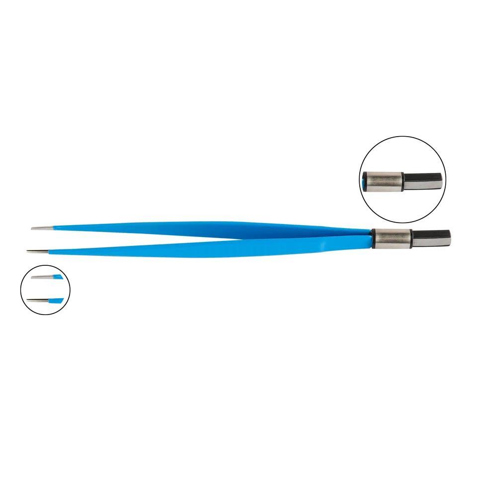 【QJ】Tweezers 180MM Straight Tip 1.0mm Bipolar Forceps IEC Bipolar Coagulation Forceps