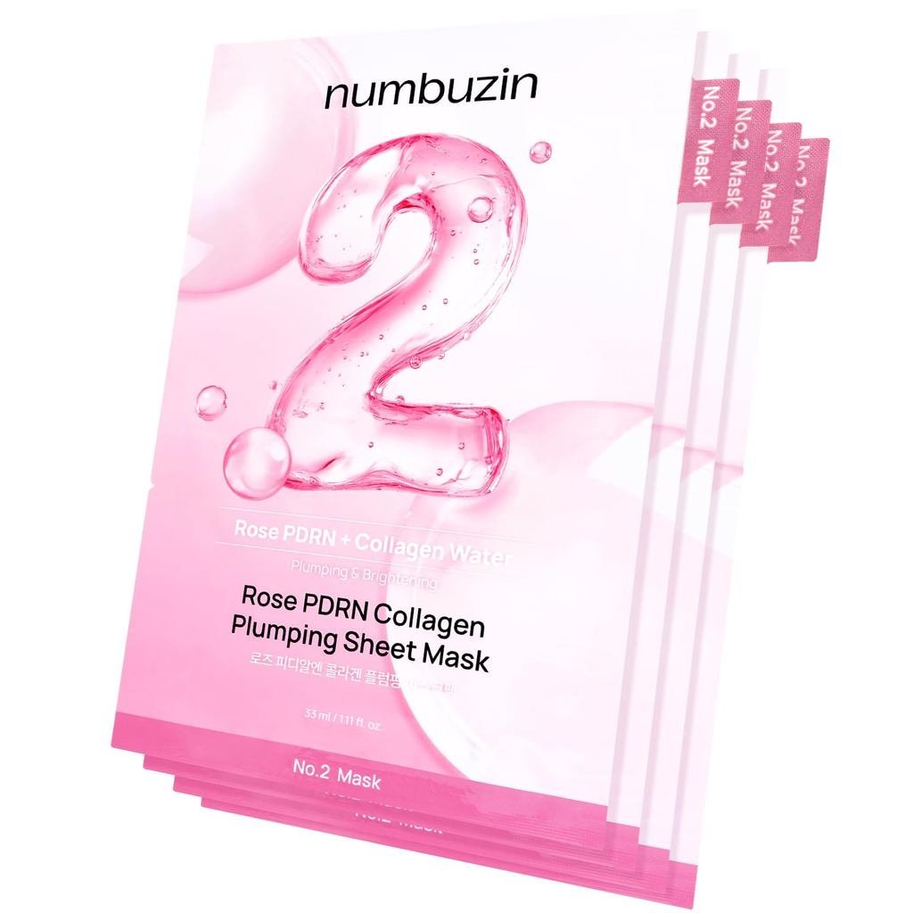 ชาuzin No.2 Sheet Mask | Rose PDRN Collagen Plumping Sheet Mask | มาส์กเกาหลีสําหรับผิวหน้า | กระจ่า