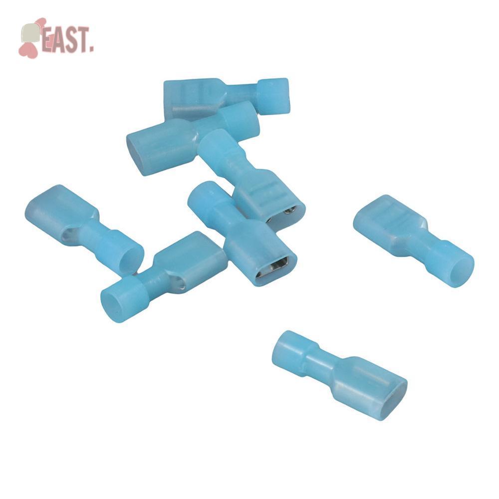 EASTS 100 ชิ้นลวดตัดการเชื่อมต่ออย่างรวดเร็ว, 16-14 AWG Blue Spade Wire Connectors, Spade Terminal C