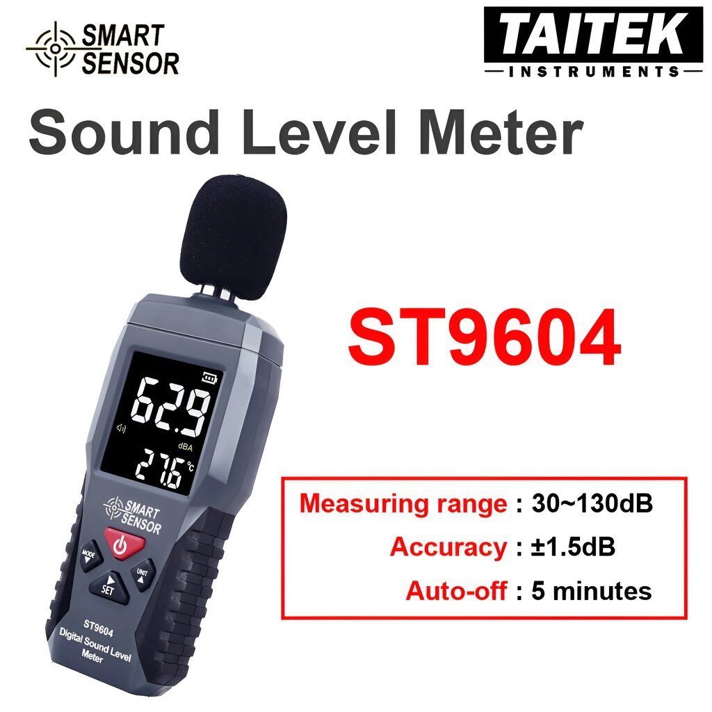 เครื่องวัดระดับเสียง Sound Level Meter SMART SENSOR รุ่น ST9604 ช่วงการวัด 30~130dB ความแม่นยำ ±1.5dB