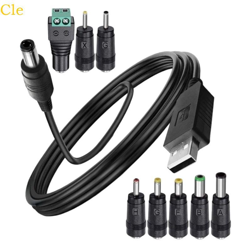Cle USB 5V ถึง DC12V 9V สายไฟอินพุต USB LED Connector DC6 3x3 0 มม.DC4 0x1 7 มม.