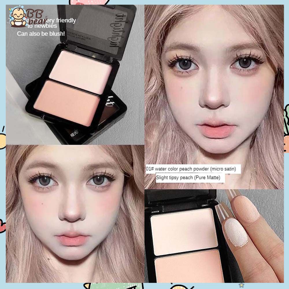 พาเล็ตต์ไฮไลท์ บลัช และคอนทัวร์ 2 สี - อายแชโดว์จมูก 3D เนื้อแมตต์ ช่วยให้ใบหน้าสว่างใส ความอิ่มตัวส