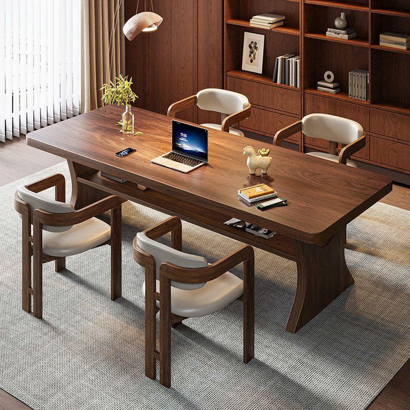 Large long desk, simple home reception desk, study desk
