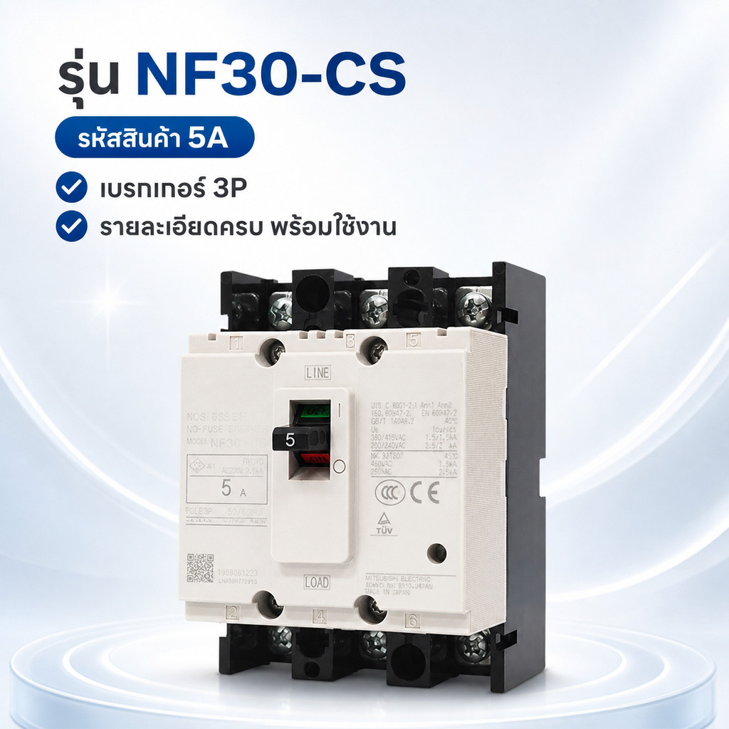 ราคาถูก! เบรกเกอร์ Mitsubishi NF30-CS 3P 15A 20A 30A มิตซูบิชิ NF30 CS งานแท้