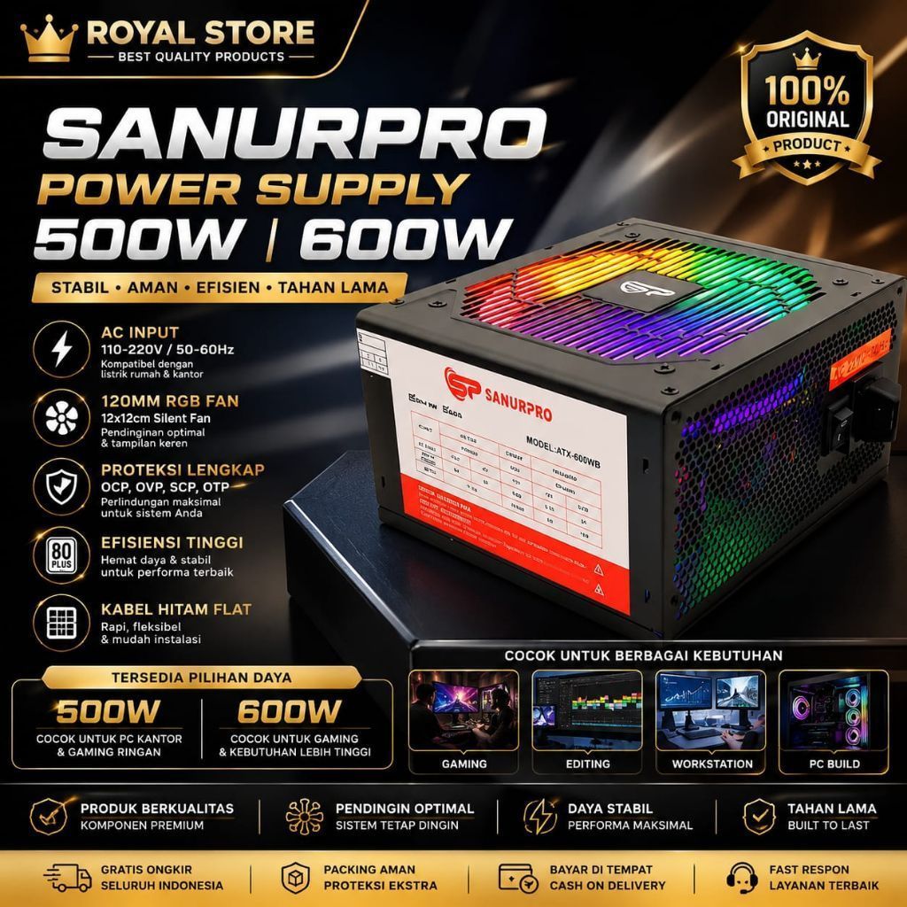 SANURPRO POWER SUPPLY VARIAS 500W 600W