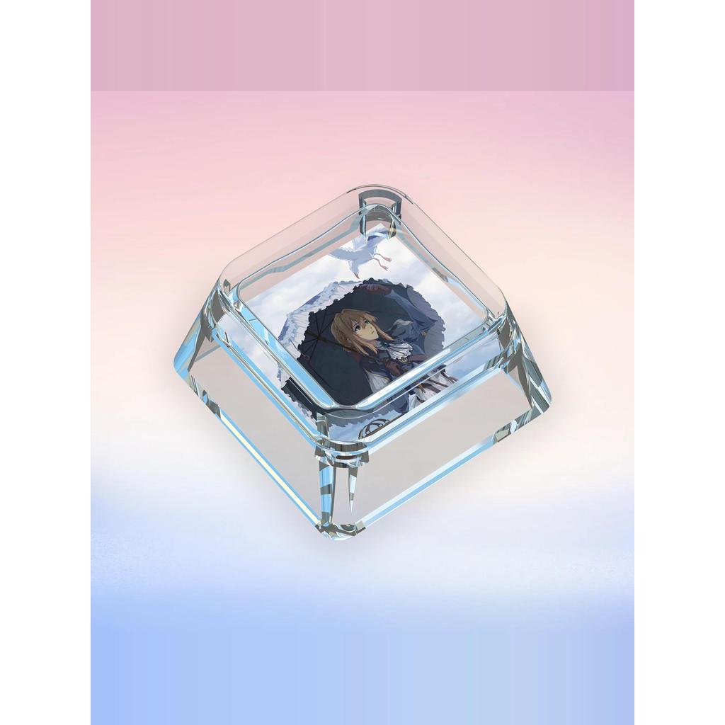 keycap คีย์แคป สีม่วง wooting Keycap สองมิติที่ไม่ซ้ํากันเดียวโปร่งใสคีย์บอร์ดแบบกลไก wooting คีย์บอ
